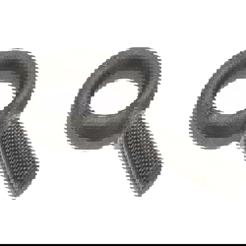 Fixed Lifting Eye Bolt: Without Shoulder, 1,800 lb Capacity, 7/16-14 Thread, Grade 1030 Steel